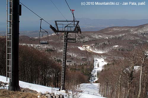 View from the highest station toward to Rijeka and Adriatic sea