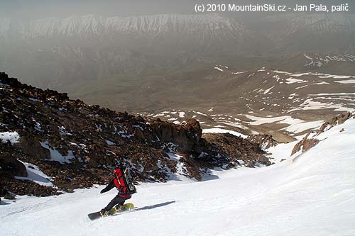 Mišo going down the hill from 4200 m