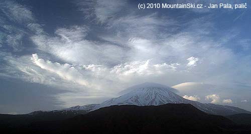 Clouds around the summit of  Damavand – 5671 m