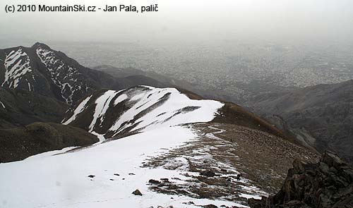 There is 16 milion Teheran in gray background – photo taken from bivouac at 3300 m