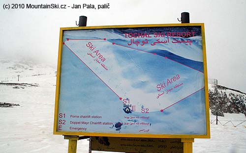 Scheme of ski slopes and ski lifts of ski resort Tochal