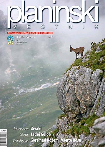Titulní stránka Planinski vestnik 7 z roku 2010