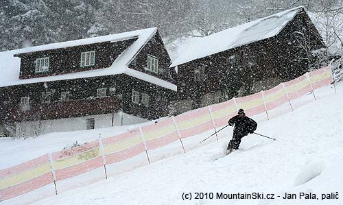 Last part of skiing in Machůzky ski center