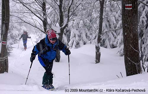 Martina ascending on the red marked tourist path