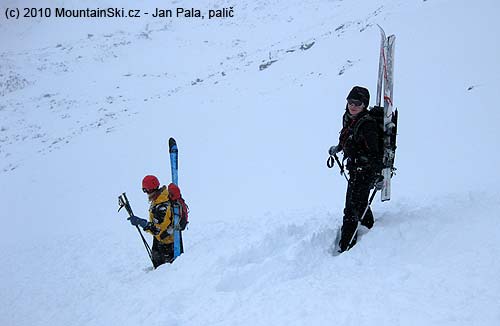 Lenka and Jana little covered by small avalanche