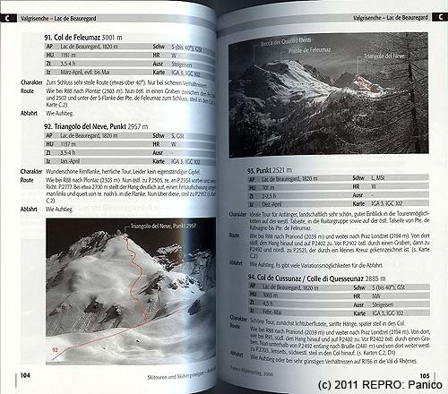 Naznačený pěkný sjezd z Triangolo del Neve – 2957 m – křižuje v dolní části čerstvé samovolné laviny
