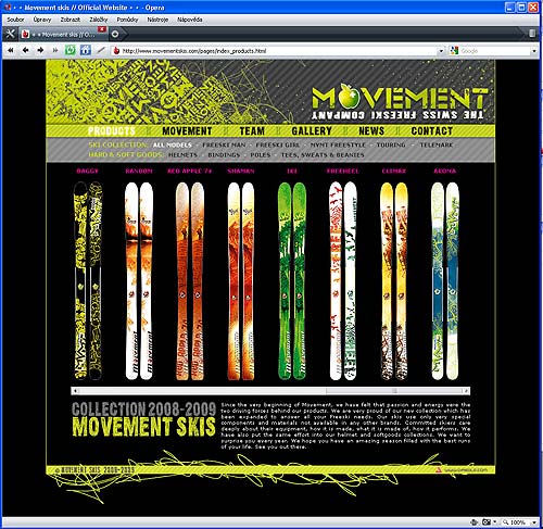 Internet pages Movement still present skis for 2008–2009