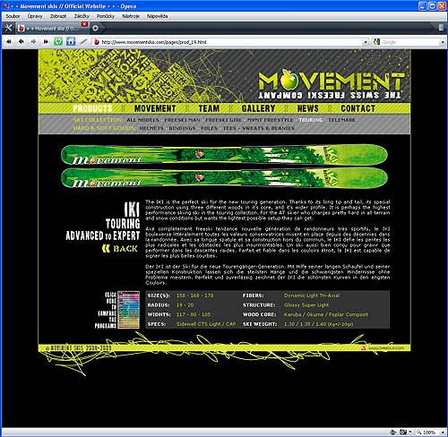 Skis Movement Iki for 2008–2009 were completely green