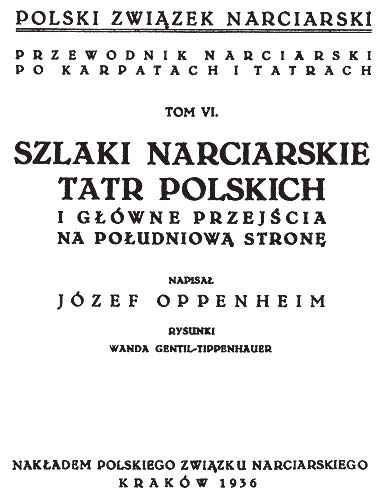 Titulní strana skialpového průvodce z roku 1936