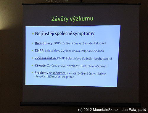 Výsledky dotazníkového výzkumu Vysokohorská nemoc – krátký výzkum