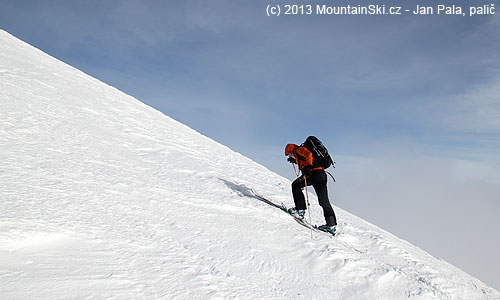 Slope angle below the summit was quite interesting