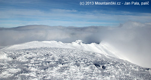 The main ridge of Malá Fatra surrounded by clouds and fog