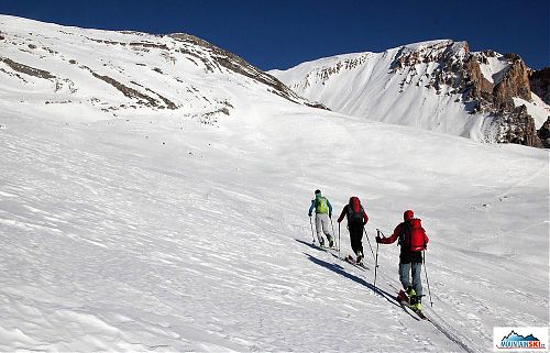 Uphill skiing in the Dolomites