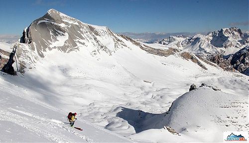 We have found some slopes with ski tracks too