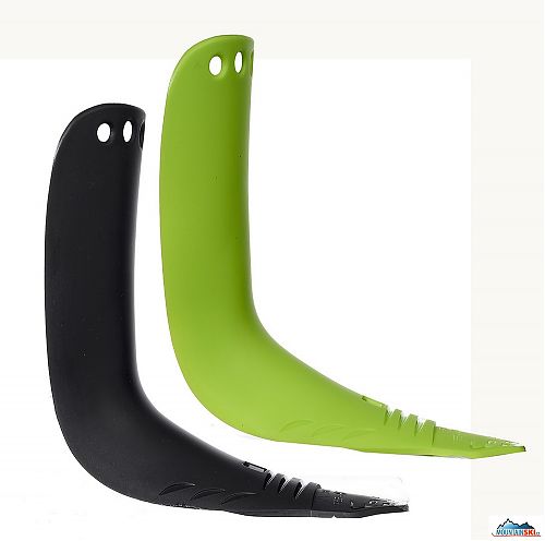 Easily changeable booster tongues - black is hard & green is soft