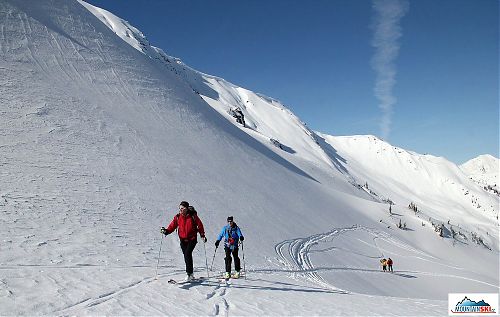 The first skitouring ascend in Canada - just below the pass