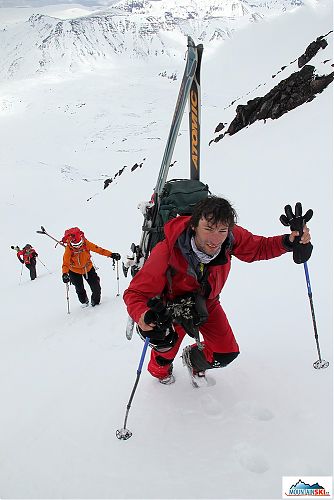 Pažout & Katka are still uphilling on skins, we climbed on feet