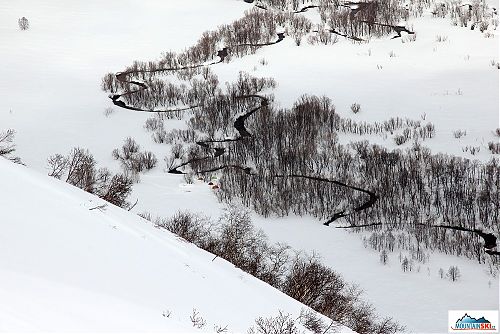 River Pravaja Kamčatka and our camp consisting of four tents