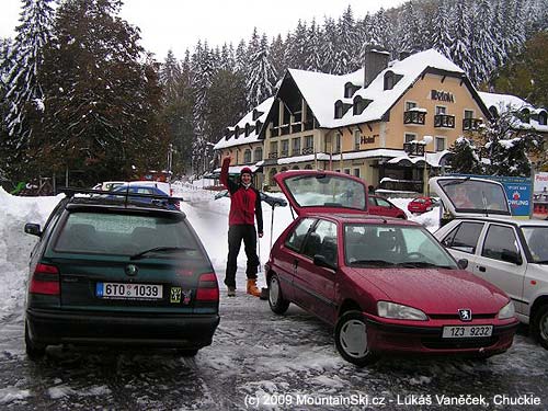 Libor and our luxurous car at Raztoka