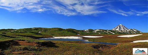 Green-white lovely summer Kamchatka in its full beauty