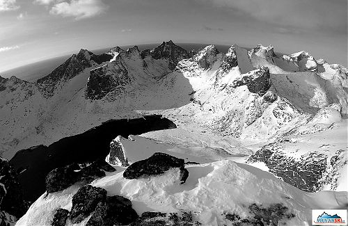 Far below us Kjerkfjord