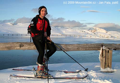 There is big lake at the summit of Zvoh for preparation of technical snow. Photo was taken by Slovenian skialpinist that I met on the summit