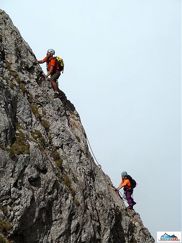 Záverečný ferrátovy úsek pod vrcholom Hochlantsch