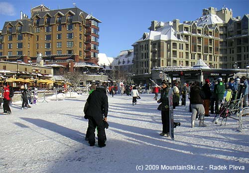 Centrum Whistleru v zimní sezoně