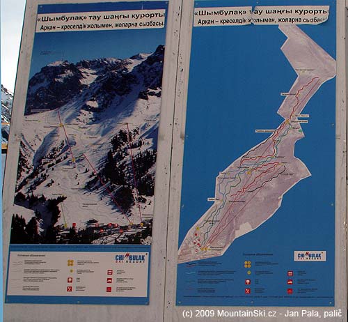 Foto a mapa lyžařského střediska Čimbulak