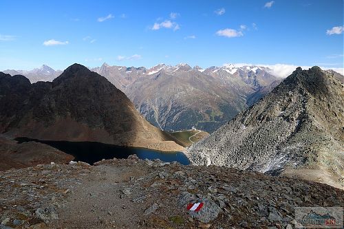 Výhled na Schwarsee z výstupu na Schwarzkogel